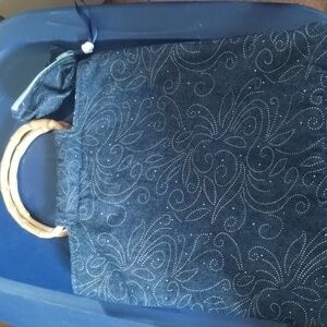 FIND Bamboo Denim Bling bag & adorable matching change purse